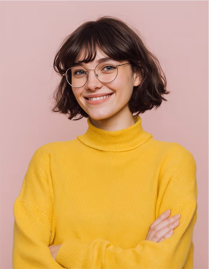 A woman smiling, representing a candidate in the TalentFolia talent bank.